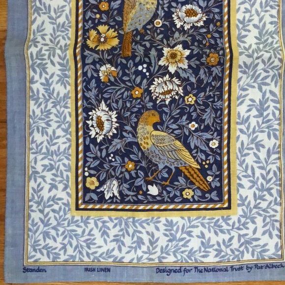 VTG Irish Linen Pheasants Tea Towel Standen National Trust by Pat Albeck EUC - Picture 5 of 12